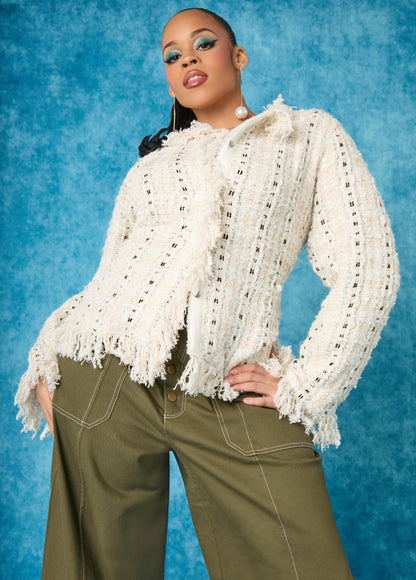 Frayed Boucle Jacket