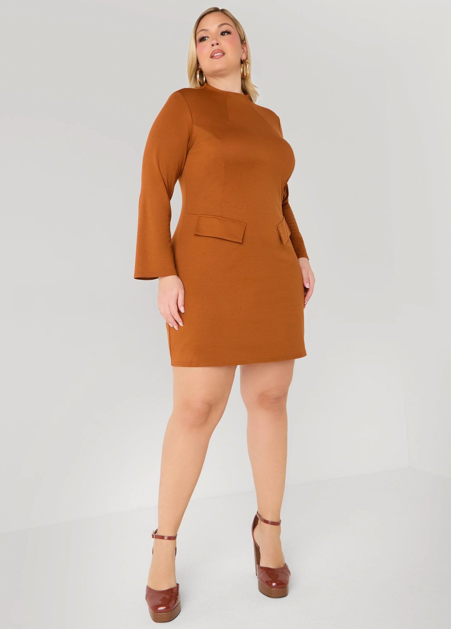 Split Bell Cuff Mini Dress