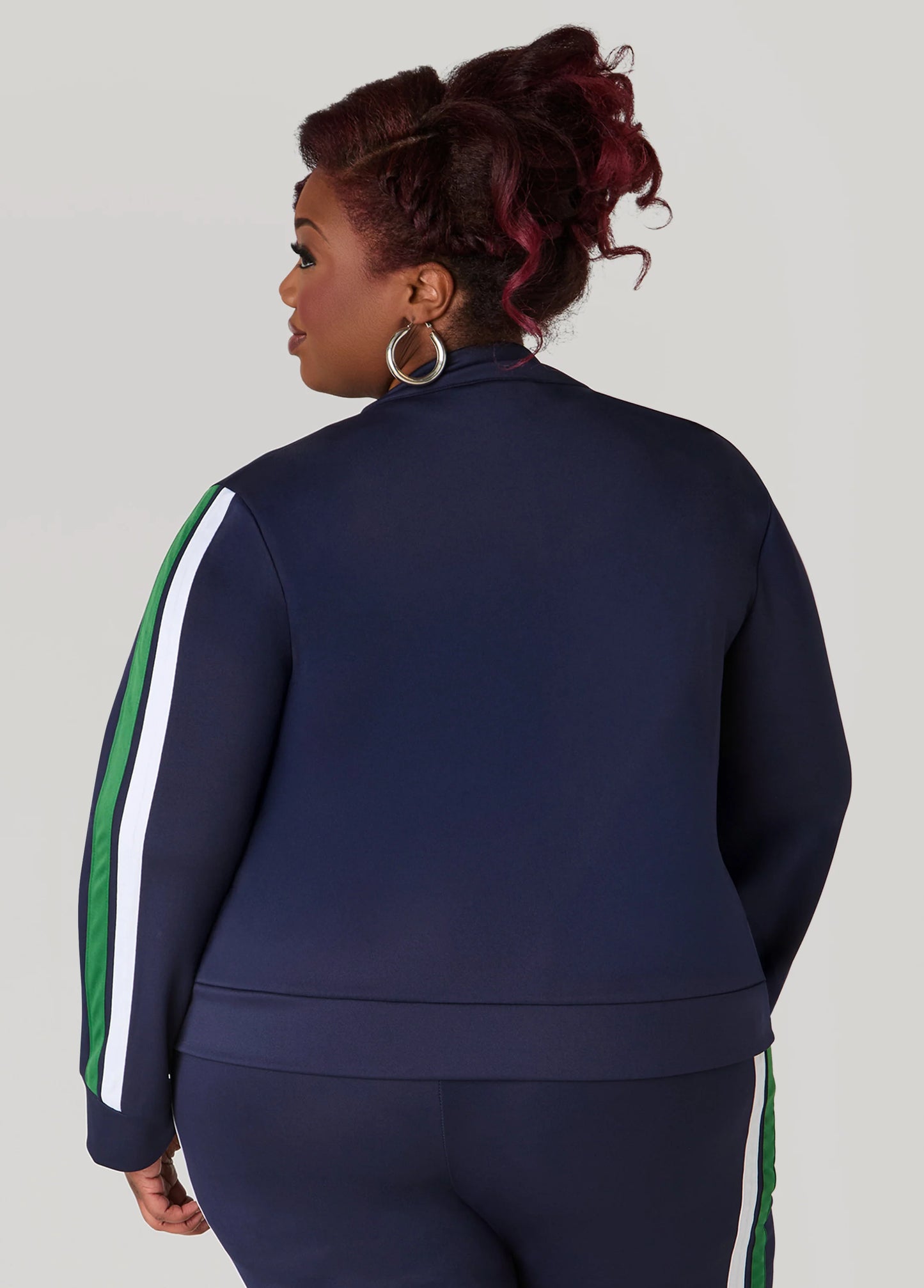 Zip Front Striped Track Jacket