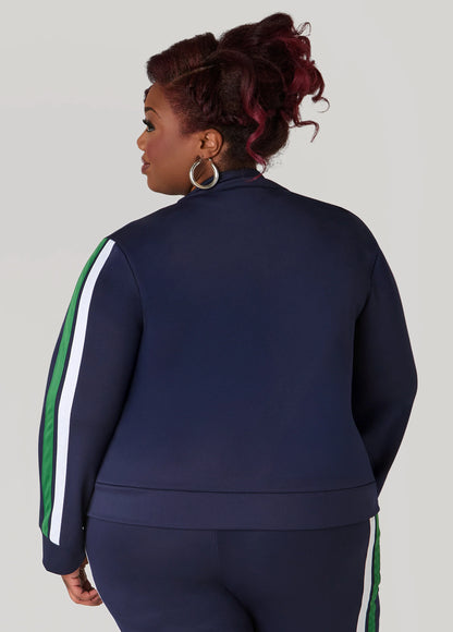 Zip Front Striped Track Jacket