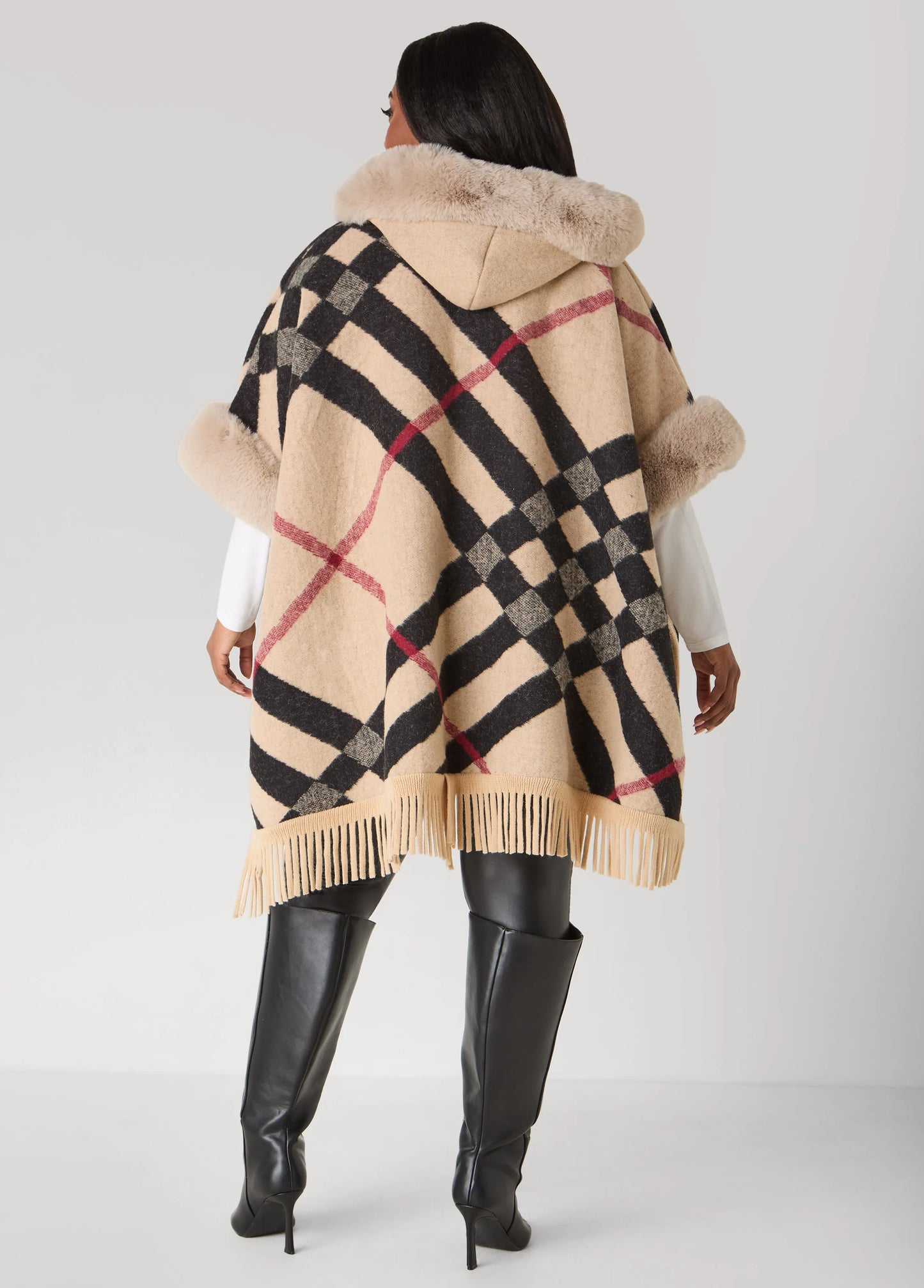 Adrienne Vittadini Plaid Ruana
