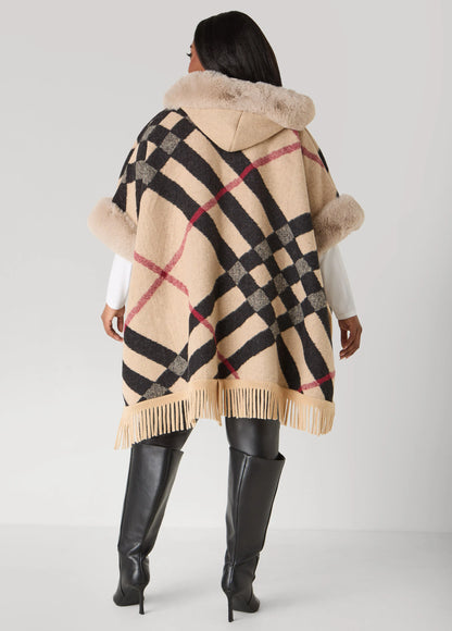 Adrienne Vittadini Plaid Ruana