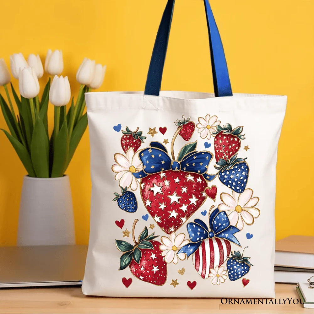 Patriotic Strawberries Tote Bag