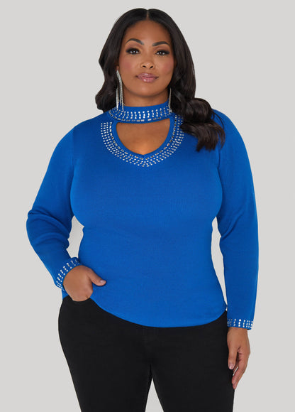 Crystal Cutout Sweater