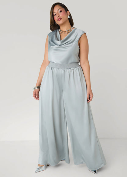 Cowl Neck Satin Top