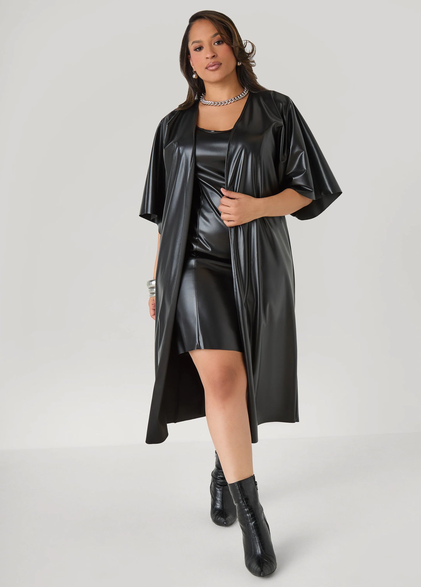 Faux Leather Bodycon Tank Dress