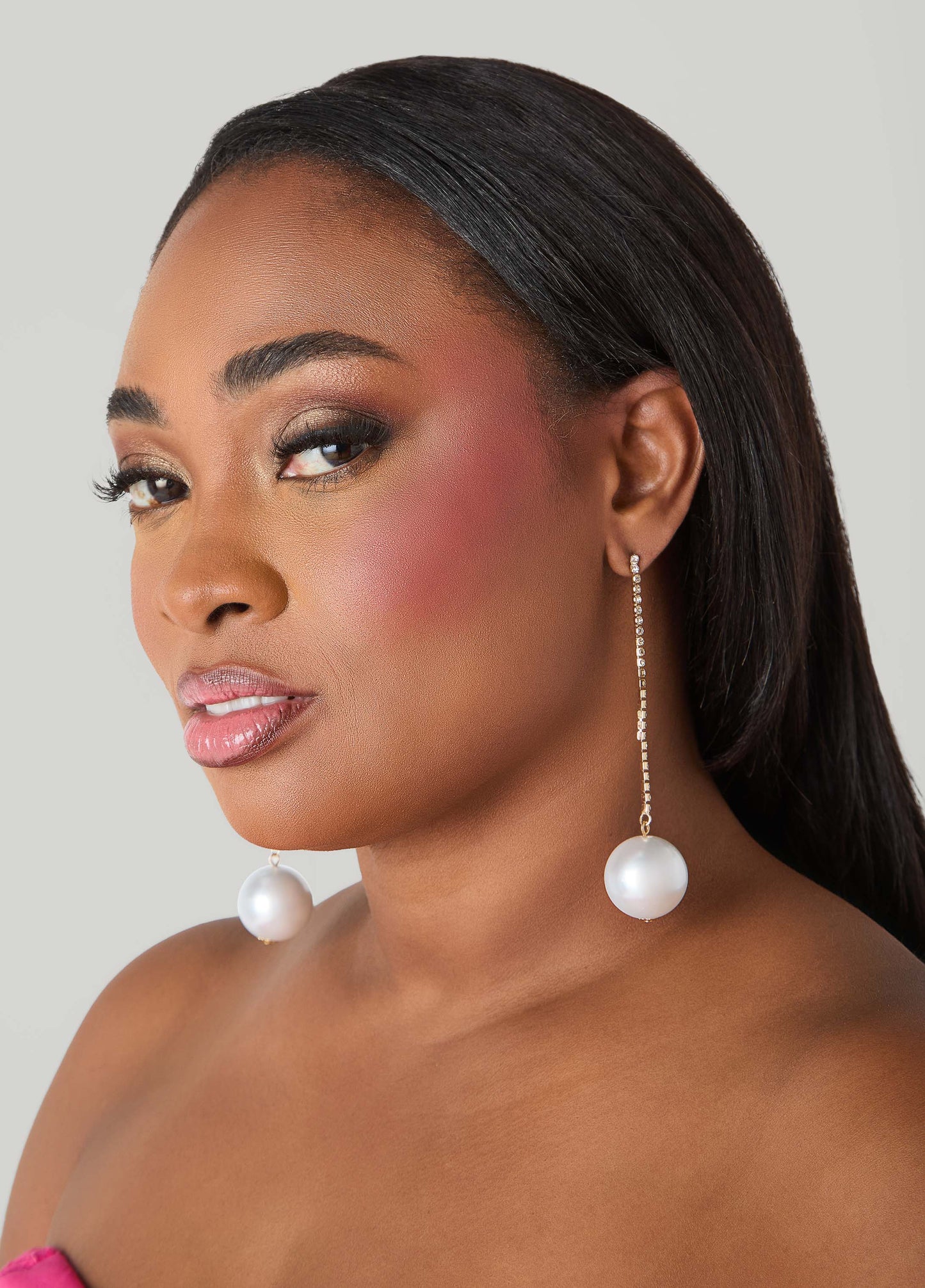 Faux Pearl Chain Earrings