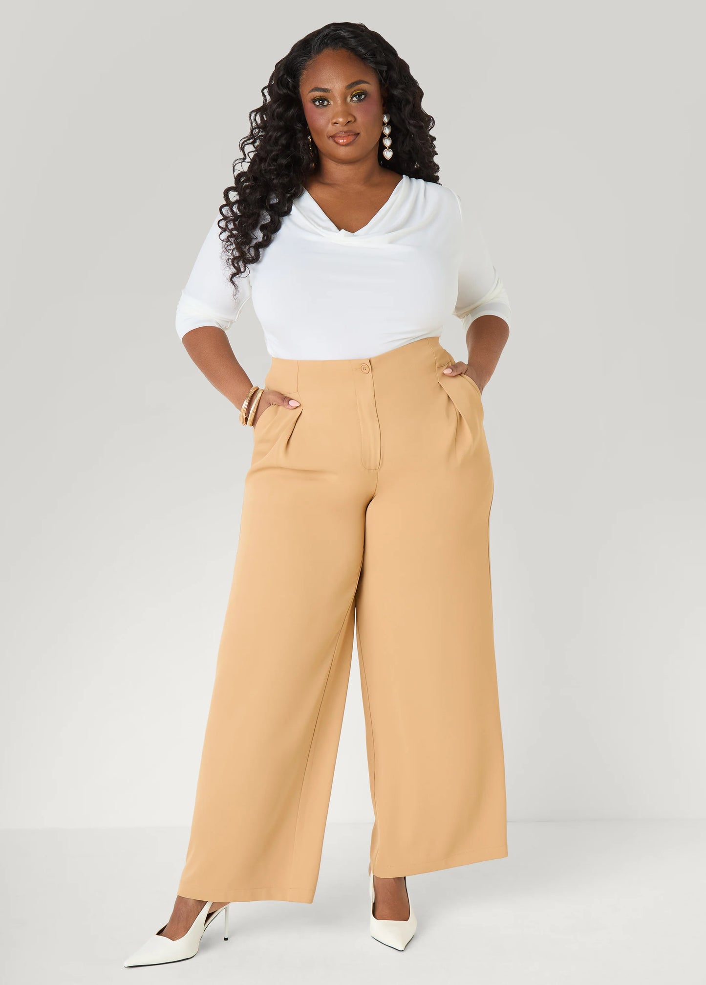 Pleated Wide Leg Pants