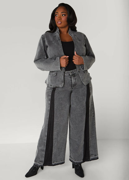 Belted Stonewash Denim Jacket