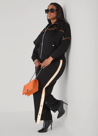 Piped Jersey Track Jacket