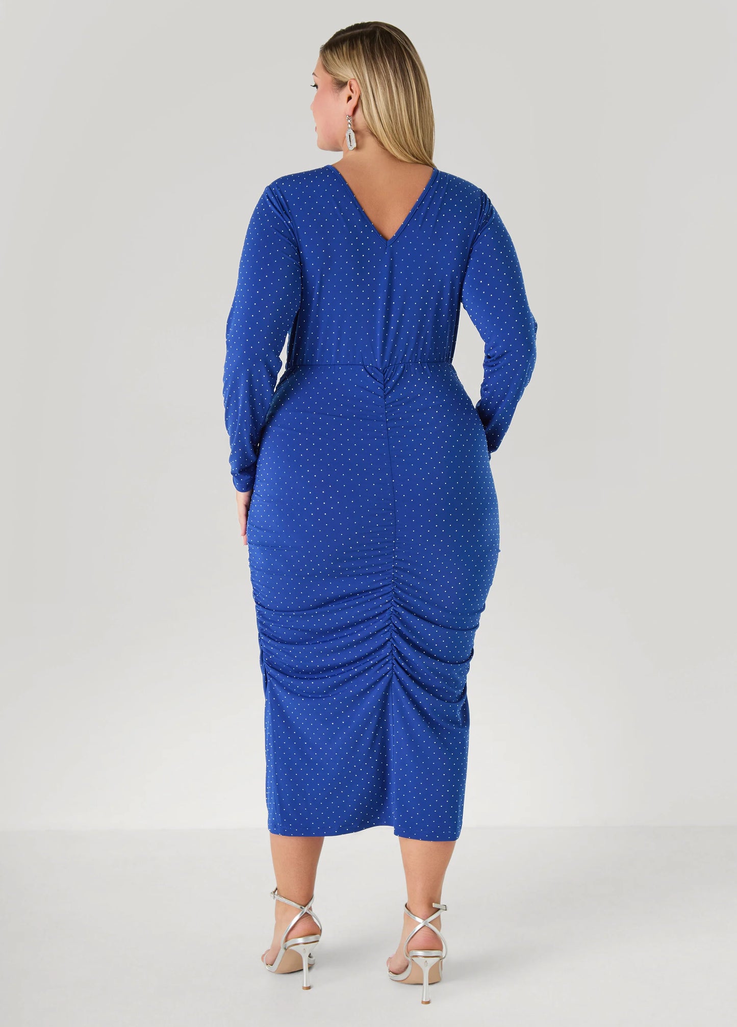 Studded Faux Wrap Bodycon Dress