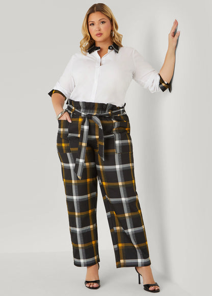 Plaid Trimmed Poplin Shirt