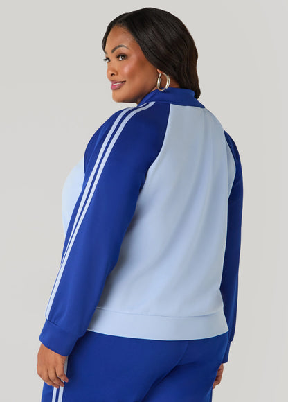 Two Tone Striped Track Jacket