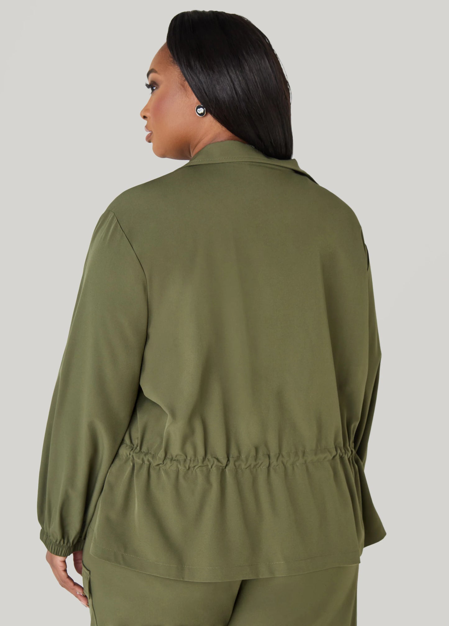 Zip Front Drawstring Jacket