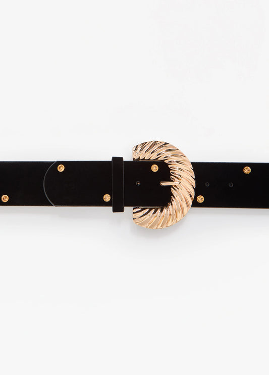 Faux Suede Buckle Waist Belt