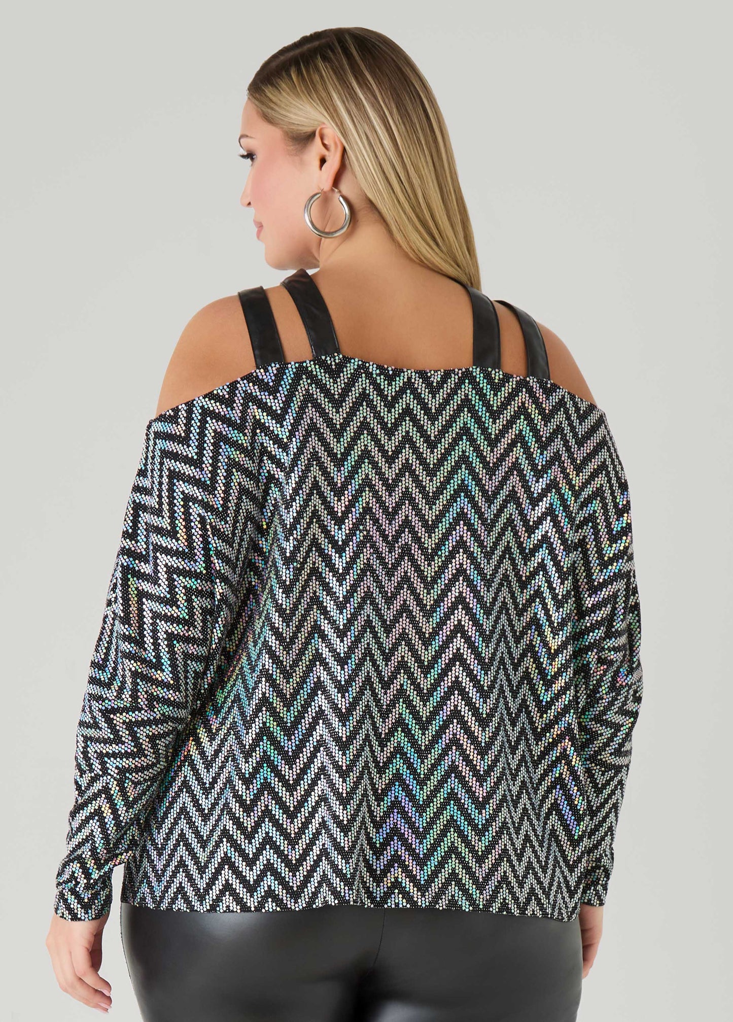 Cold Shoulder Metallic Top