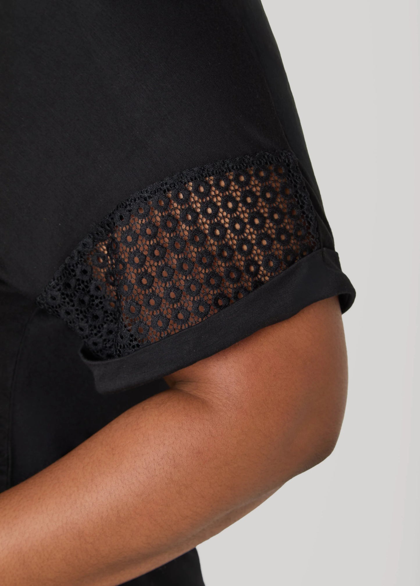 Crochet Paneled T Shirt