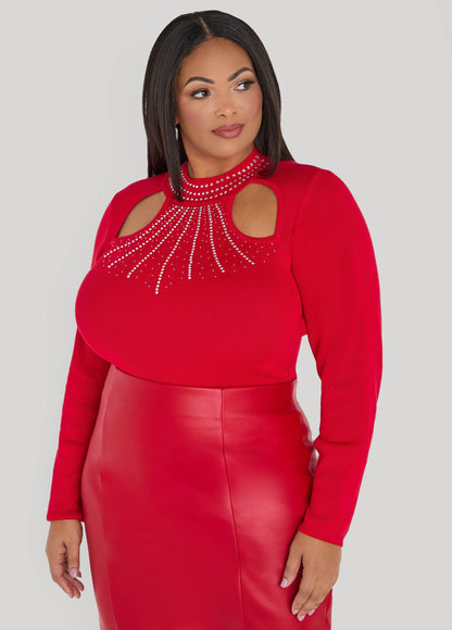 Cutout Crystal Sweater