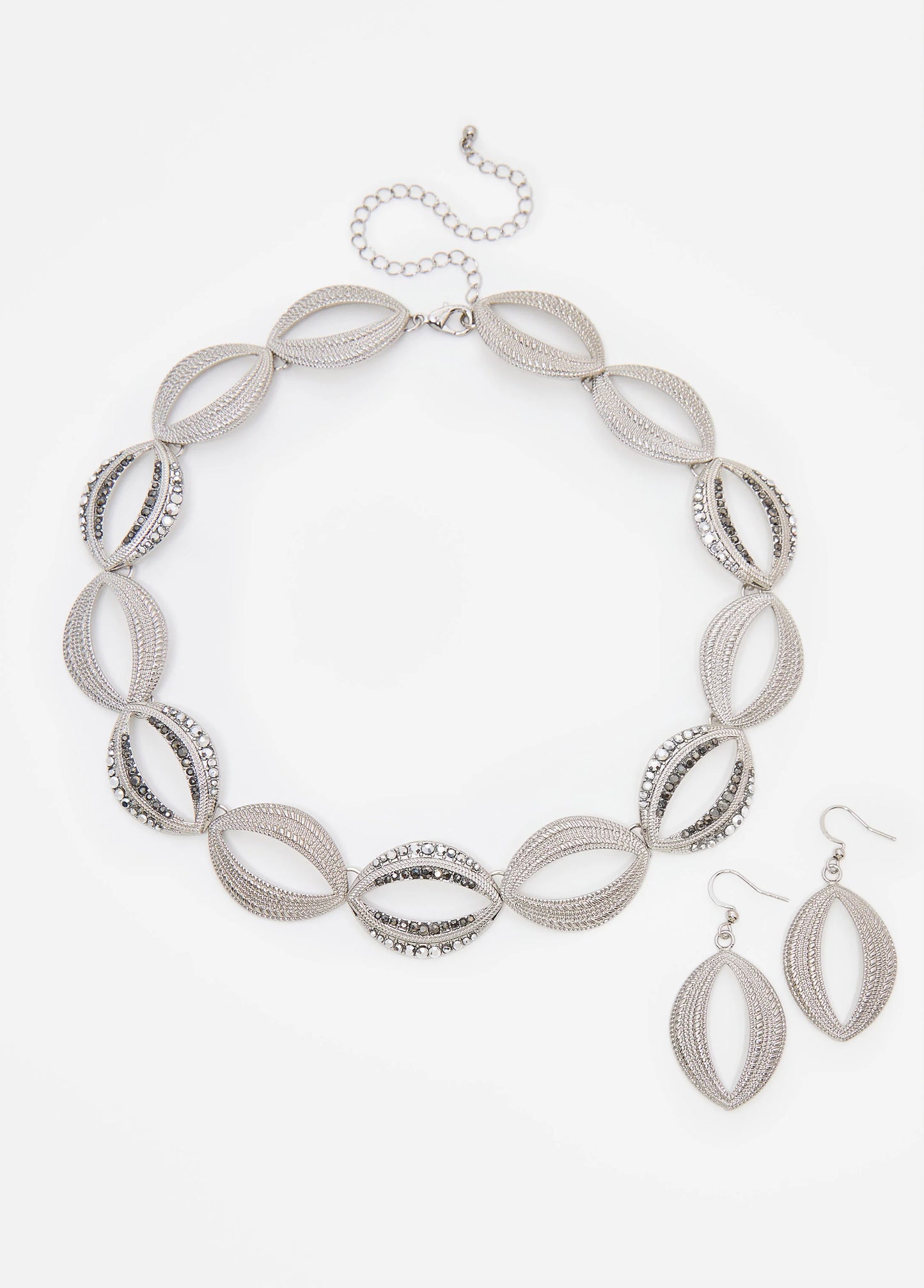 Encrusted Textured Necklace Set