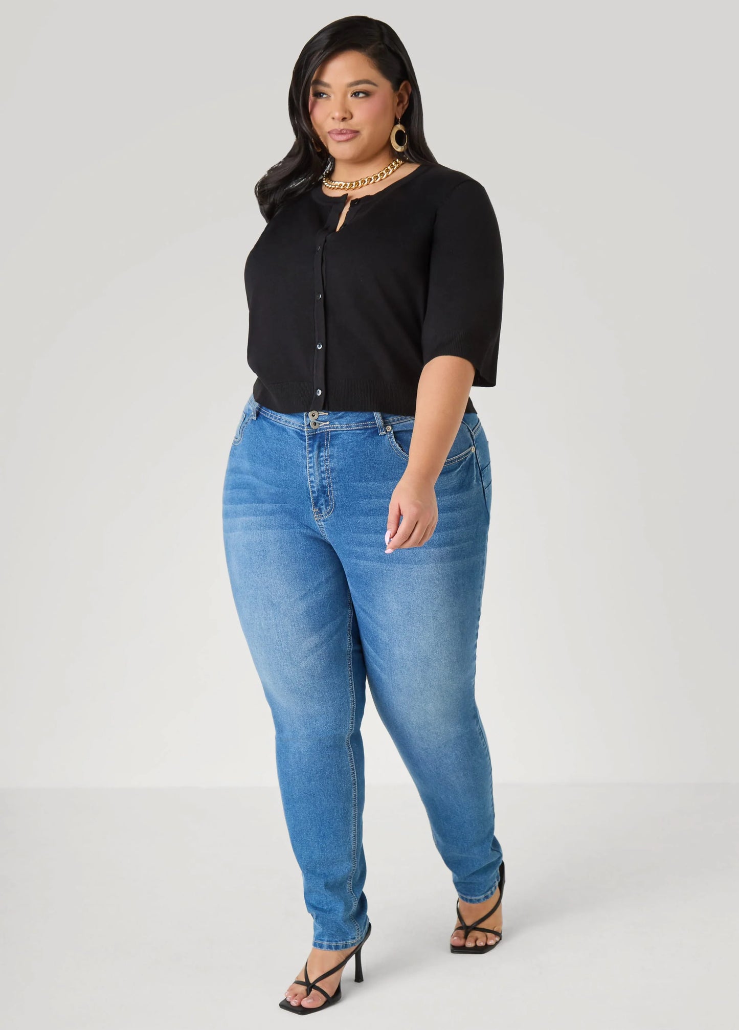 Cropped Knit Cardigan