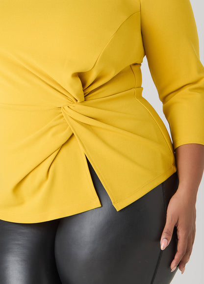 Knotted Detail Boat Neck Top