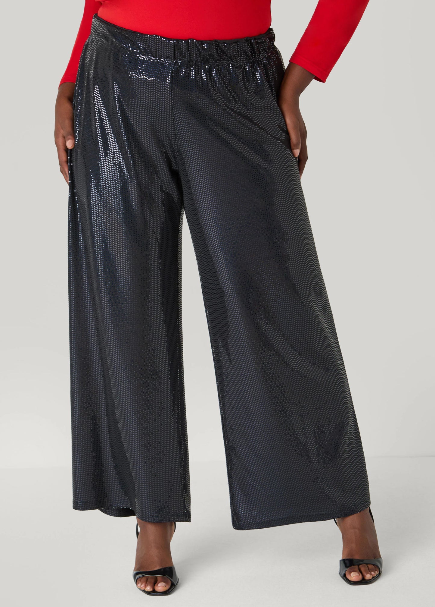 Sequined Wide Leg Pants