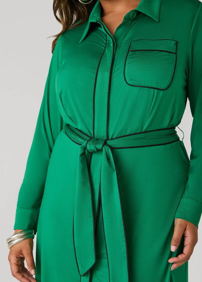 Belted Knit Shirtdress