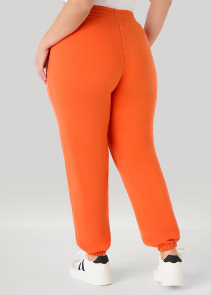 Mid Rise Piped Fleece Joggers
