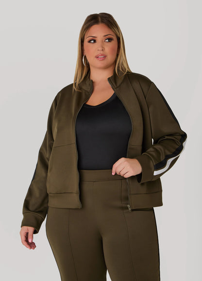 Stripe Zip Front Track Jacket