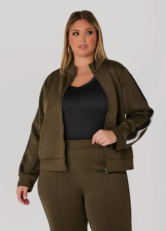Stripe Zip Front Track Jacket