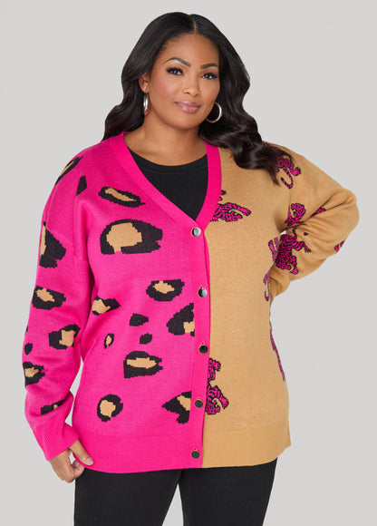Leopard Two Tone Cardigan