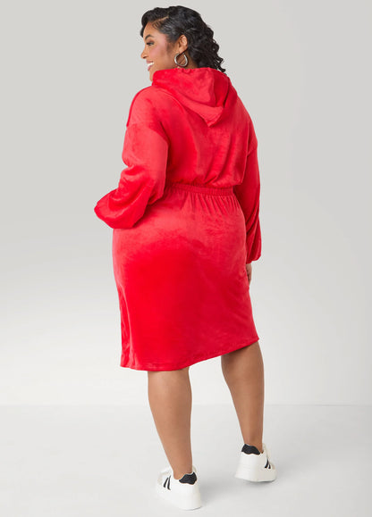 Hooded Velour Dress
