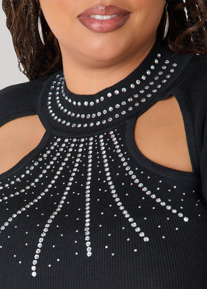Cutout Crystal Sweater