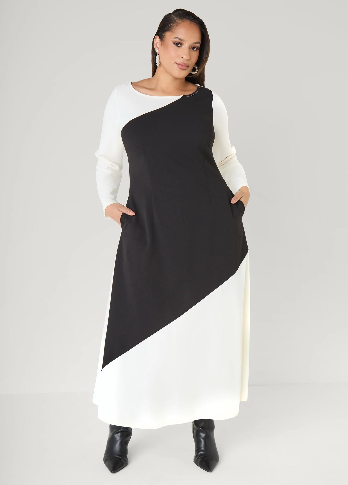 Two Tone Maxi A Line Dress