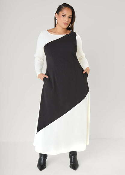Two Tone Maxi A Line Dress