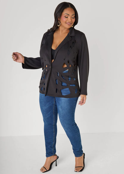 Cutout Knit Blazer
