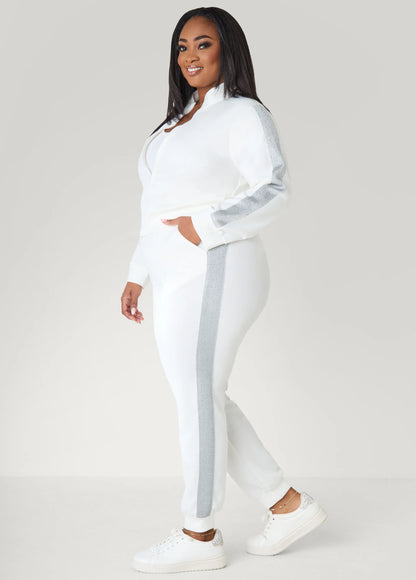 Metallic Paneled Track Jacket