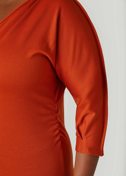 Ruched V Neck Dress