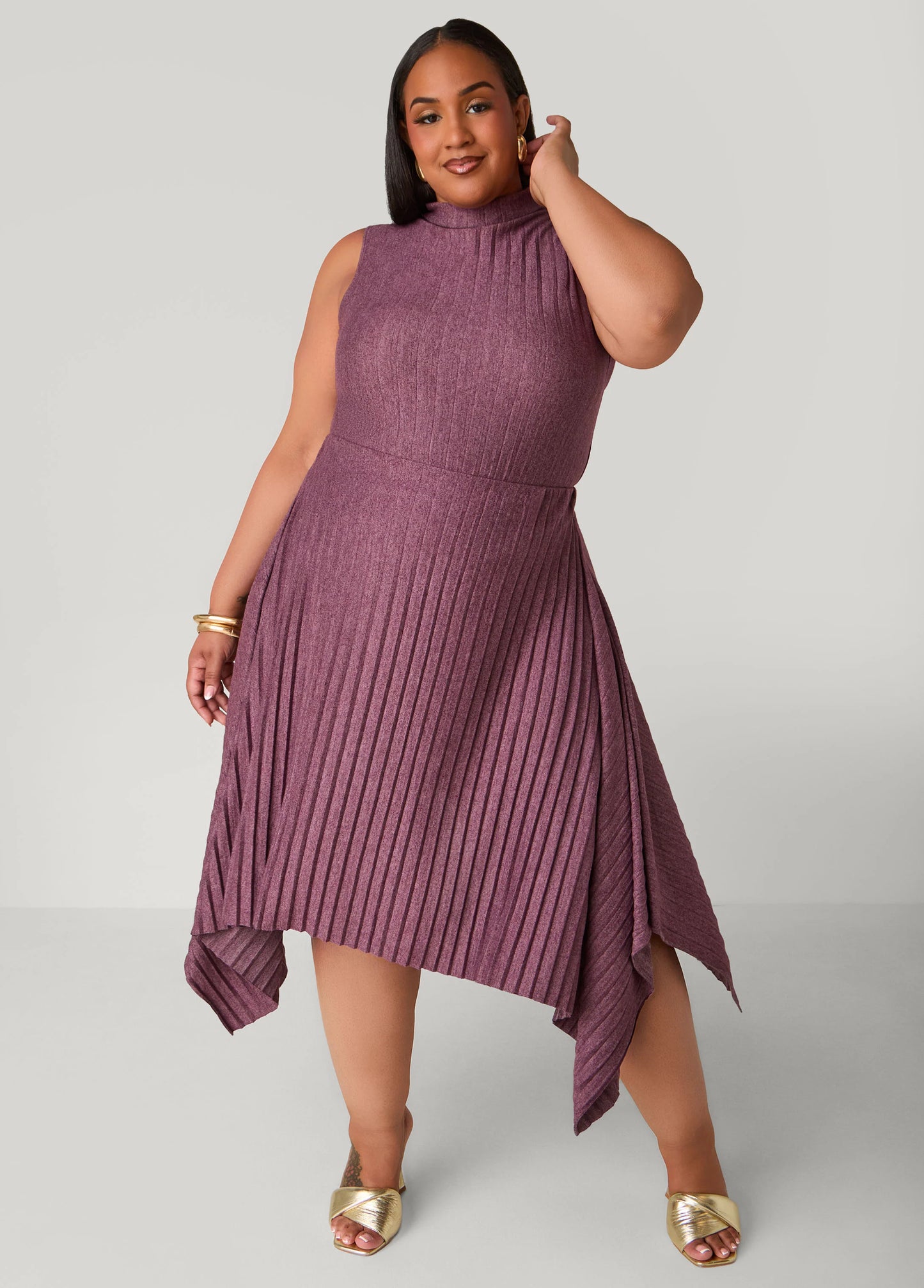 Asymmetric Pleated Skirt