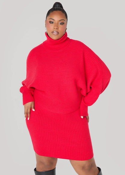 Ribbed Mini Sweater Skirt