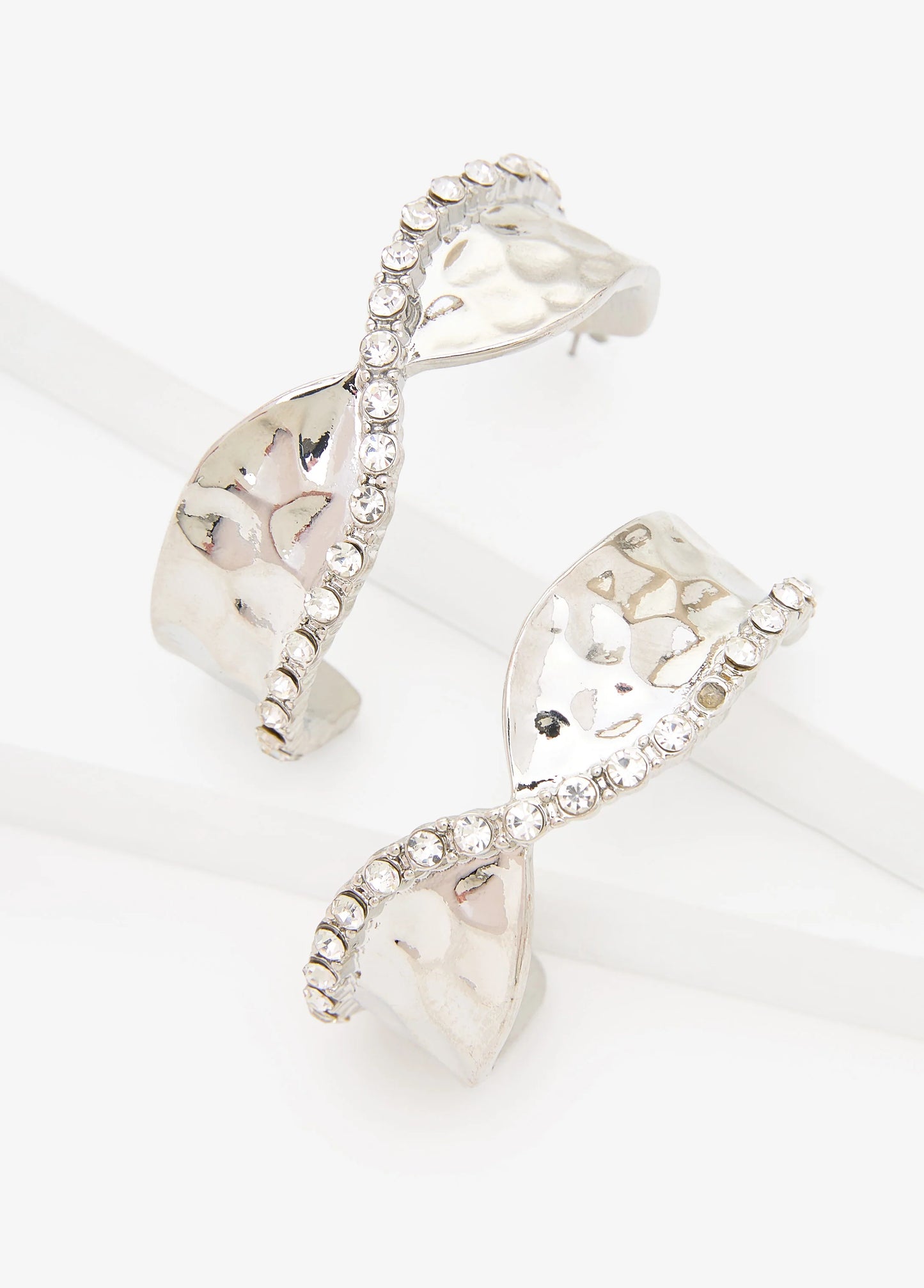 Crystal Twisted Hoop Earrings