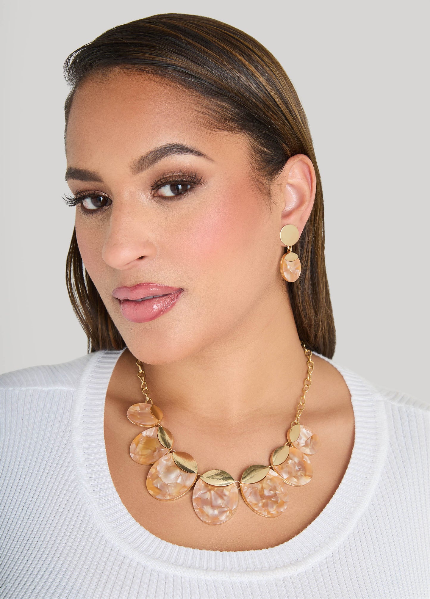 Marbled Stone Necklace Set