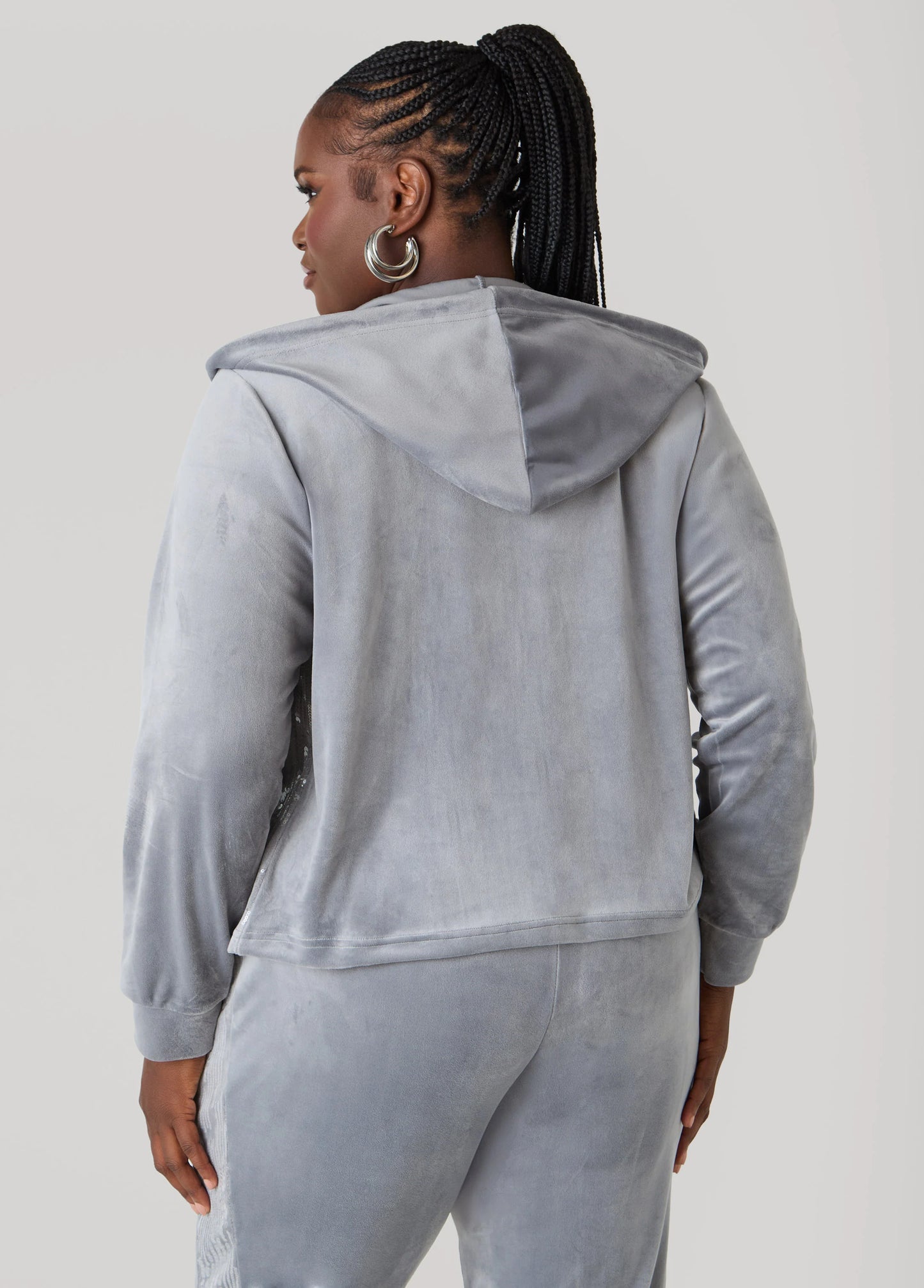 Sequined Velour Hoodie