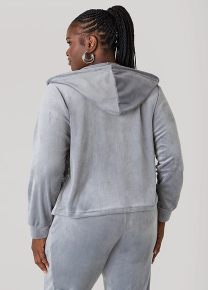 Sequined Velour Hoodie
