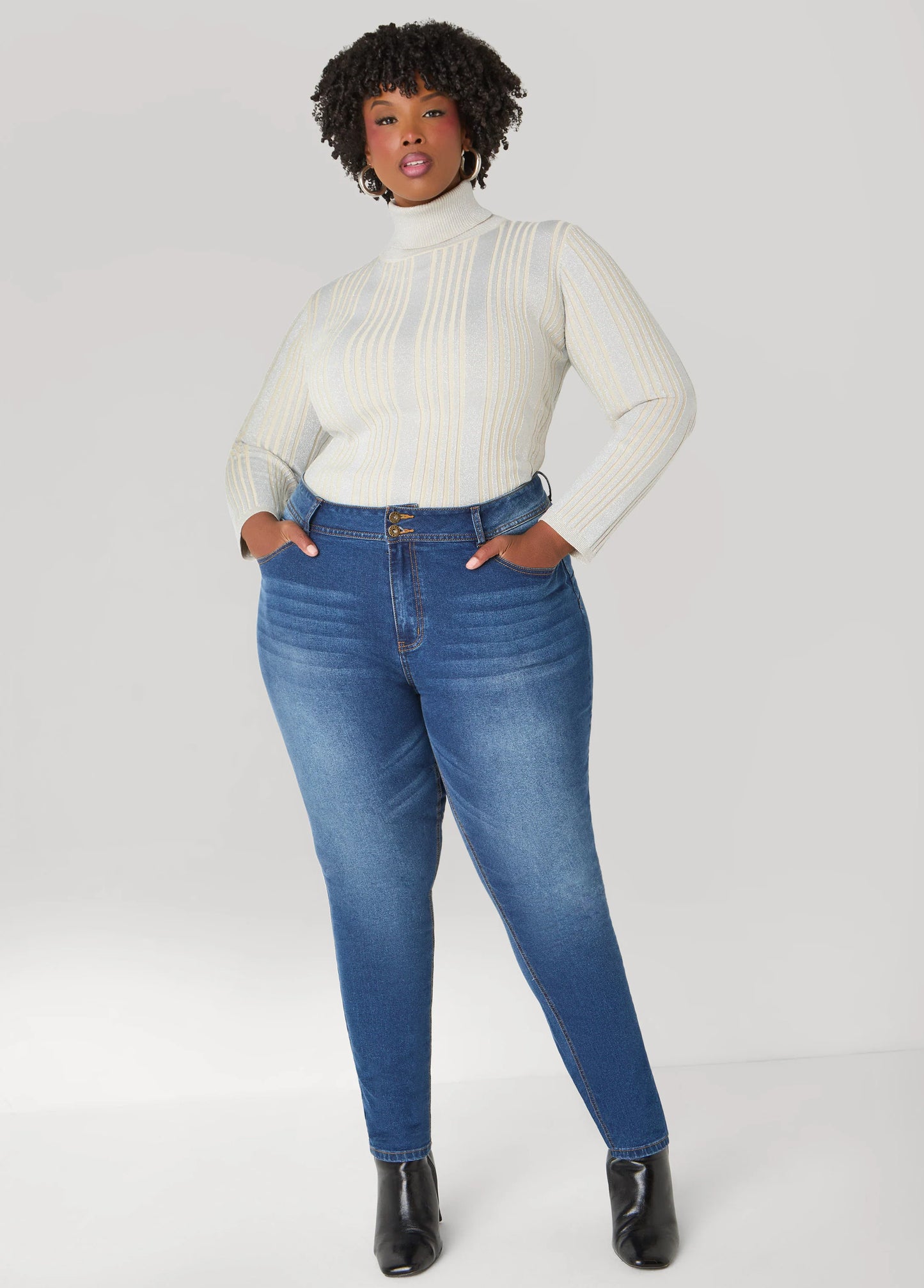 Ribbed Lurex™ Turtleneck Sweater