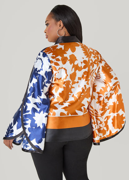 Two Tone Leaf Print Shirt