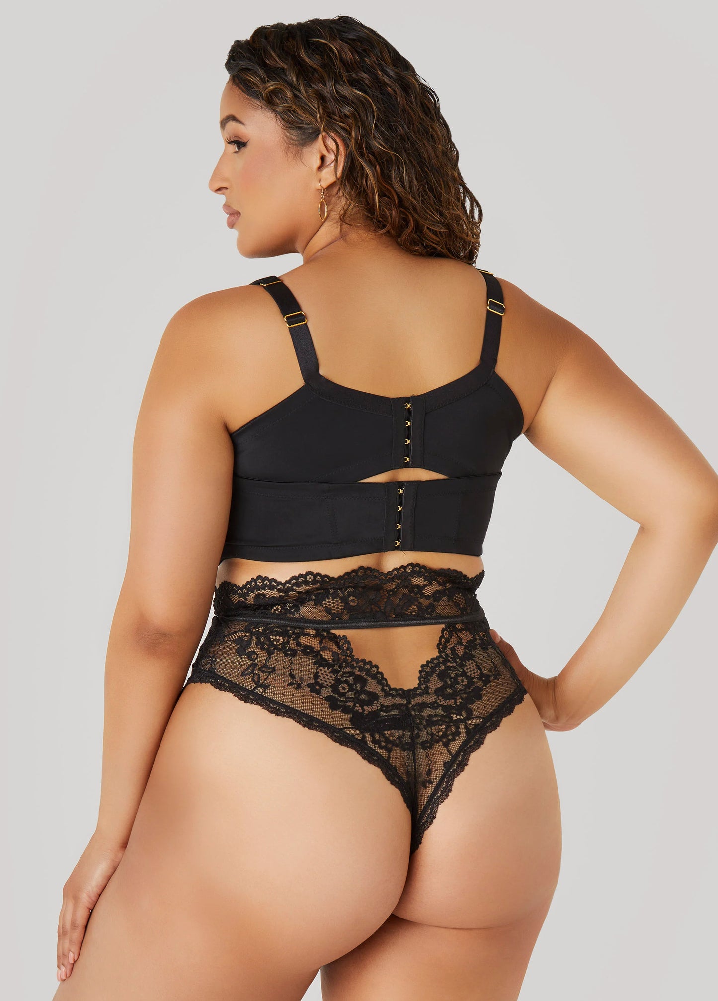 High Waist Cutout Lace Thong