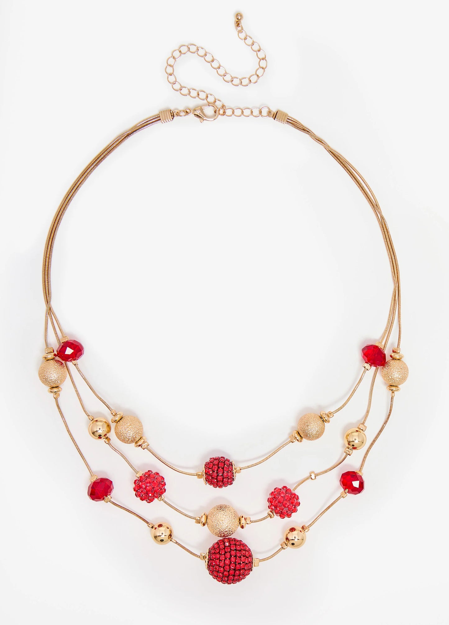 Layered Bead And Crystal Necklace