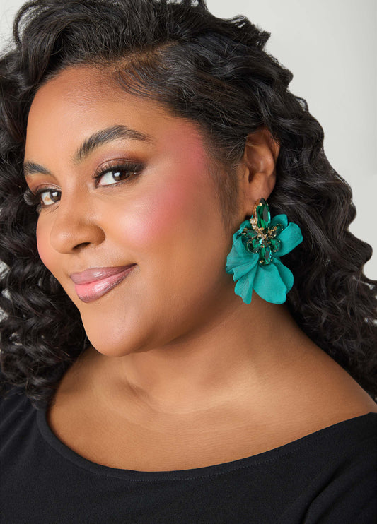 Teardrop Crystal Petal Earrings