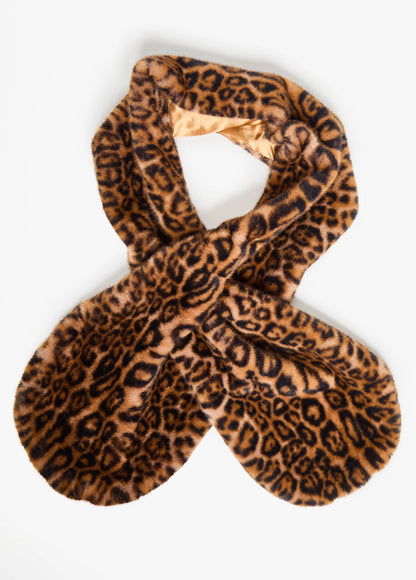 Animal Print Faux Fur Shawl